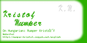 kristof mumper business card